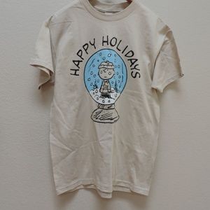 Happy Holidays snoopy charlie brown top M